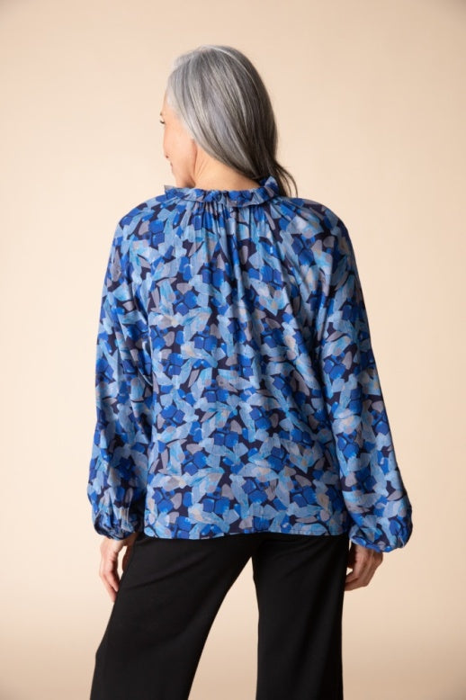 Habitat Rayon Crepe Ruched Collared Shirt - 39325 - TIDE