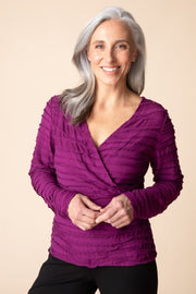 Habitat City Wave Skyline Wrap Top - 12001 - PLUM