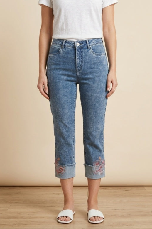 Habitat Stretch Denim Embroidered Jean - 11874 - LIGHT DENIM