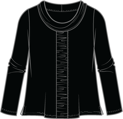 Habitat Cotton Pebble Ruched Panel Cowl - 27550 - BLACK (NOT LENTIL)