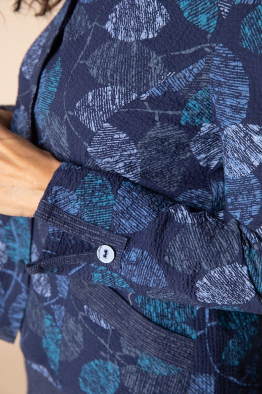 Habitat Crinkle Crepe Leaves Shirt Jacket - 21014 - NAVY