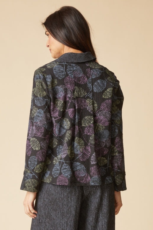 Habitat Crinkle Crepe Leaves Shirt Jacket - 21014 - BLACK