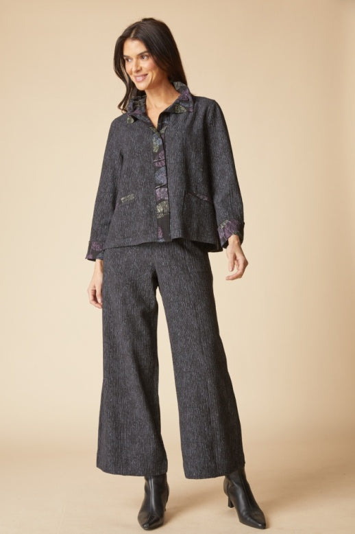 Habitat Crinkle Crepe Leaves Luna Jacket - 21048 - BLACK