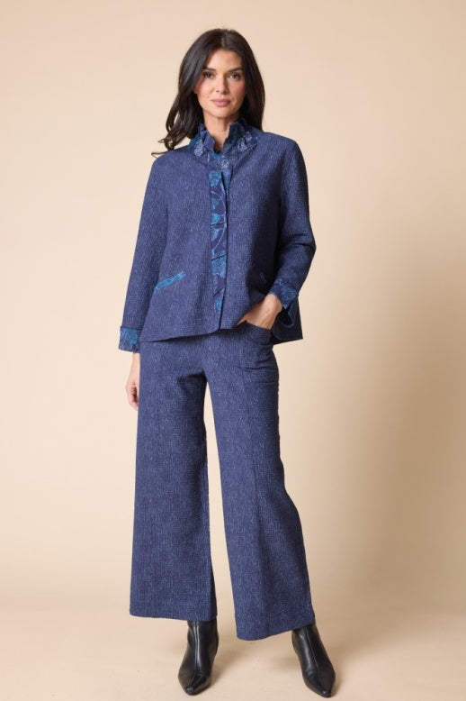 Habitat Crinkle Crepe Leaves Luna Jacket - 21048 - NAVY