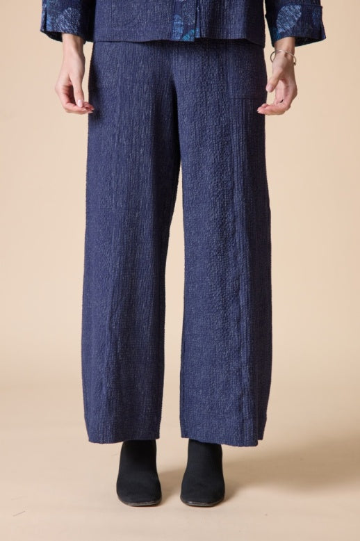 Habitat Crinkle Crepe Leaves Aria Pant - 20062 - NAVY