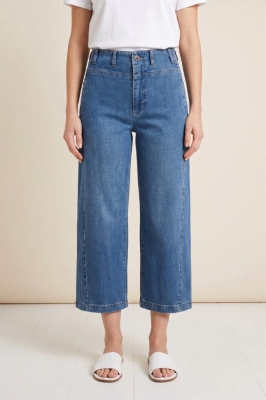 Habitat Stretch Denim Seamed Crop Pant - 11469 - MEDIUM DENIM
