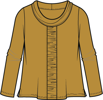Habitat Cotton Pebble Ruched Panel Cowl - 27550 - HONEY (NOT LENTIL)