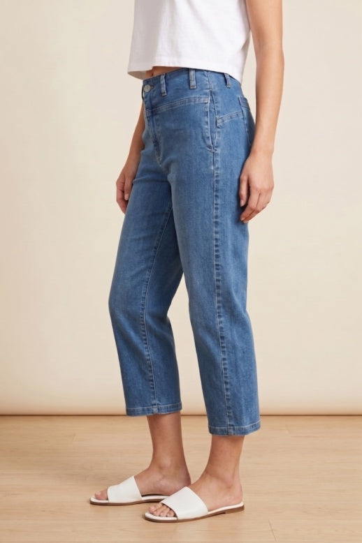 Habitat Stretch Denim Seamed Crop Pant - 11469 - MEDIUM DENIM