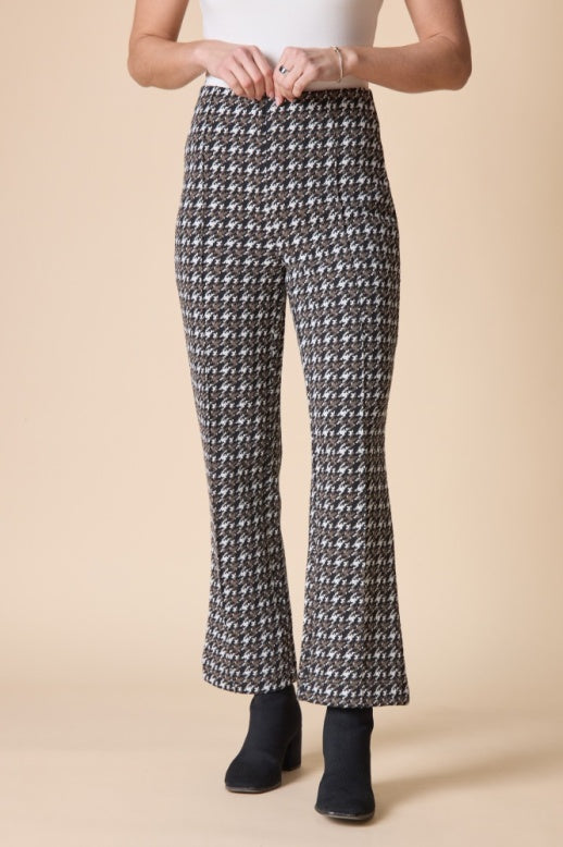 Habitat Luxe Ponte Print Kickflare Pant - 12672 - UMBER MULTI
