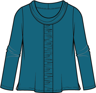 Habitat Cotton Pebble Ruched Panel Cowl - 27550 - TEAL (NOT LENTIL)