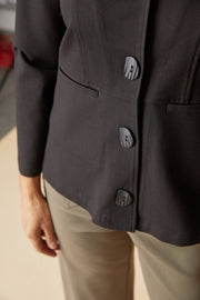 Habitat Luxe Ponte Solid City Jacket - 10614 - BLACK