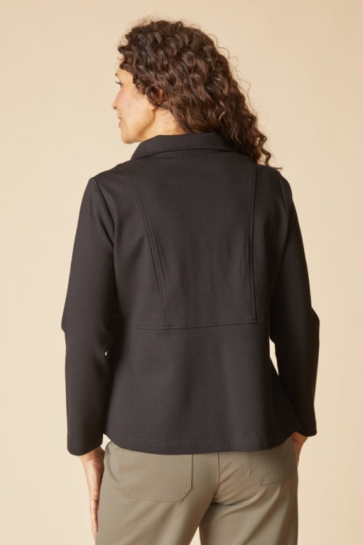 Habitat Luxe Ponte Solid City Jacket - 10614 - BLACK
