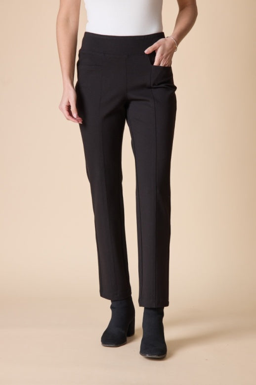 Habitat Luxe Ponte Solid Seamed Pant - 10661 - BLACK