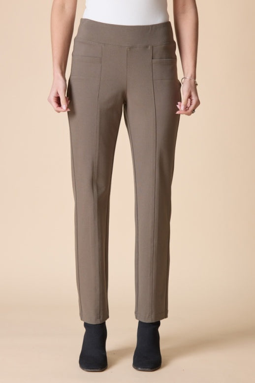 Habitat Luxe Ponte Solid Seamed Pant - 10661 - UMBER