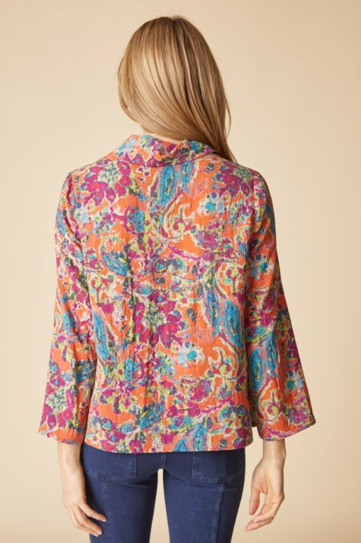 Habitat Destination Unknown Floral Drape Collar Top - 34852 - JAVA (NOT BURNT SIENNA)