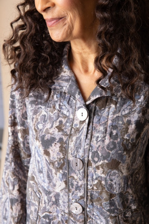 Habitat Destination Unknown Floral Pleat Back Jacket - 34849 - GRAPE (NOT JAVA)