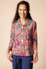 Habitat Destination Unknown Floral Pleat Back Jacket - 34849 - BURNT SIENNA