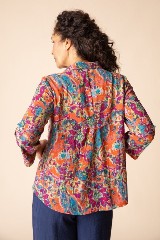 Habitat Destination Unknown Floral Pleat Back Jacket - 34849 - BURNT SIENNA