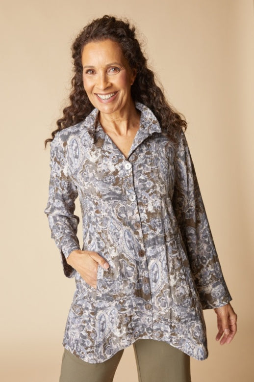 Habitat Destination Unknown Floral Pleat Artist Shirt - 34819 - JAVA