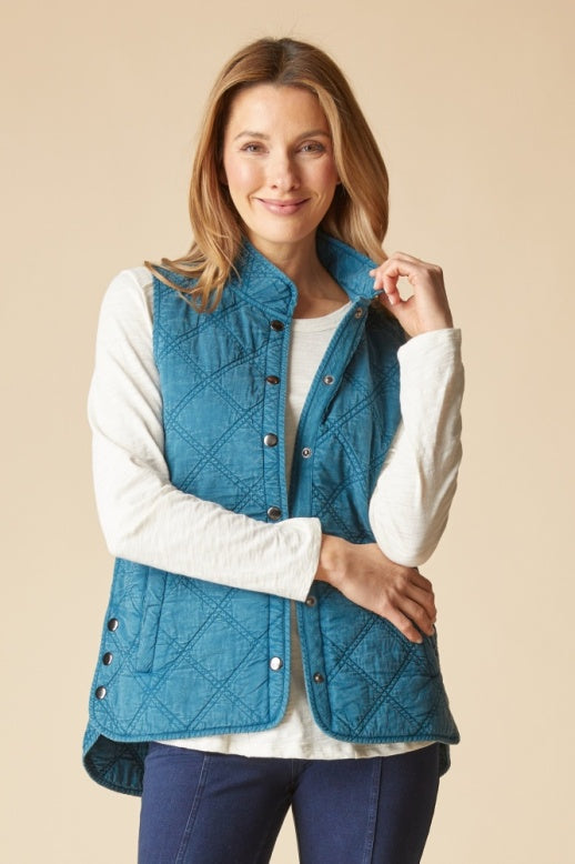Habitat Quilted Cotton Windjammer Vest - 60729 - LAGOON