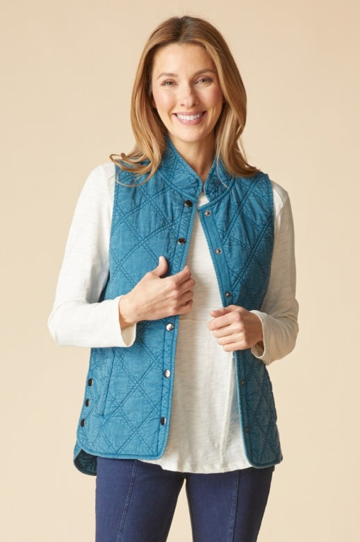 Habitat Quilted Cotton Windjammer Vest - 60729 - LAGOON
