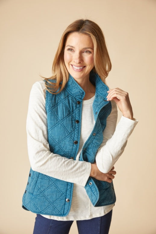 Habitat Quilted Cotton Windjammer Vest - 60729 - LAGOON
