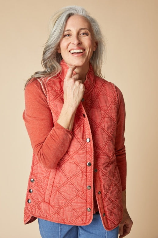 Habitat Quilted Cotton Windjammer Vest - 60729 - SIENNA