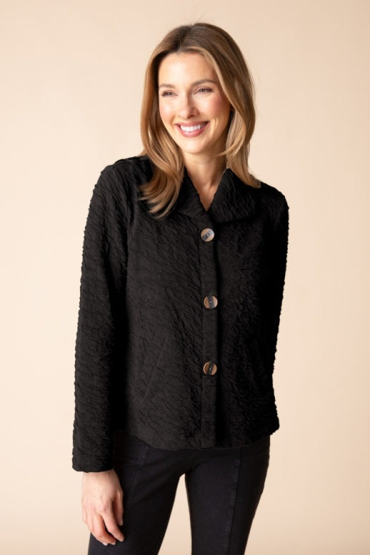 Habitat Crinkled Dbl Face Crosstown Jacket - 48110 - BLACK