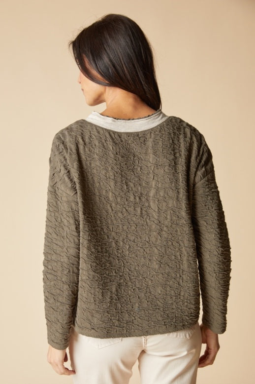 Habitat Crinkled Dbl Face Metro Pullover - 48111 - UMBER