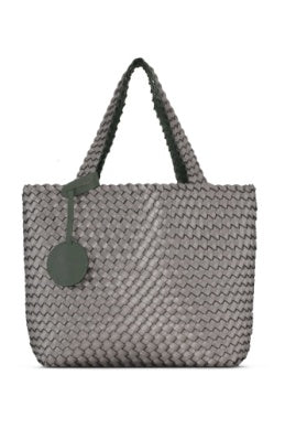 Ilse Jacobsen Reversible Tote - BAG 08 - ARMY w/ SMOKED PERAL METALLIC