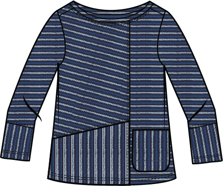 Habitat Pasedena Stripe Terrace Tee - 20933 - HARBOR (NOT SPROUT)
