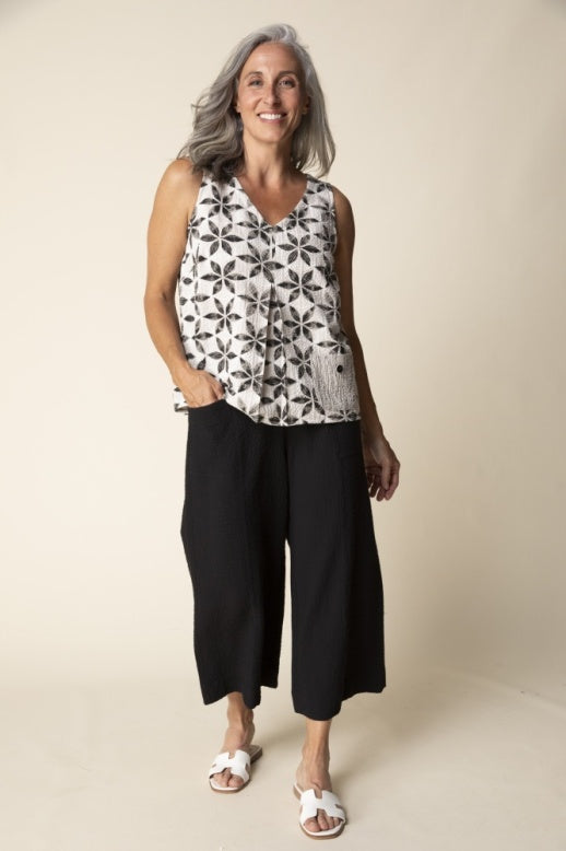Habitat Crinkle Crepe Floral Mix Pleat Tank - 21602 - WILLOW