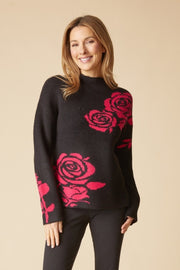 Habitat Floral Foliage Pullover - 87622 - BLACK