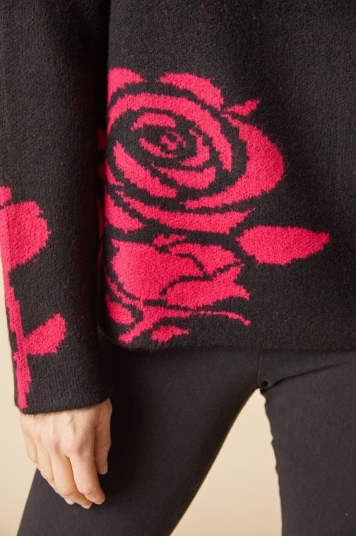 Habitat Floral Foliage Pullover - 87622 - BLACK