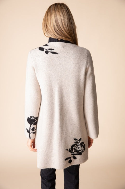 Habitat Floral Foliage Winter Bloom Cardigan - 87625 - DOVE