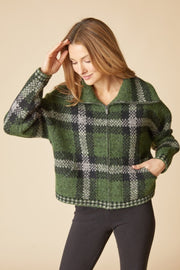 Habitat Plaid About You Zip Jacket - 87521 - FERN