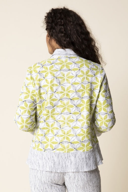 Habitat Crinkle Crepe Floral Mix Flounce Shirt - 21622 - LEAF