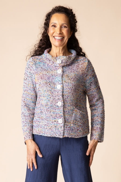 Habitat Confetti Funnel Cowl Cardigan - 89016 - WINTER WHITE