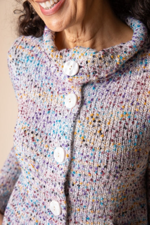 Habitat Confetti Funnel Cowl Cardigan - 89016 - WINTER WHITE