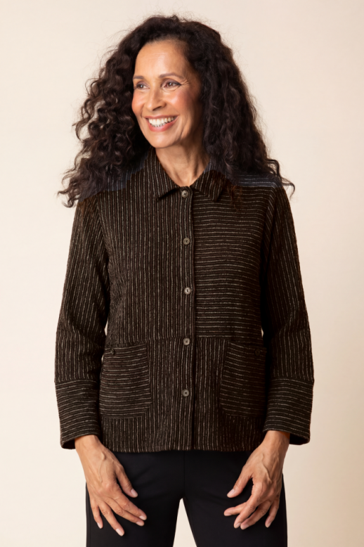 Habitat Pasedena Stripe Button Front Shirt - 20936 - DOVE