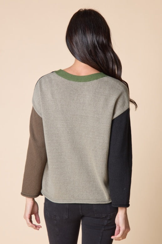 Habitat Yin Yang Colorblock Cardigan - 81259 - BLACK