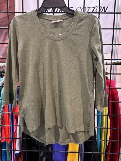 Prairie Cotton by CMC Jersey Slub 3/4 Sleeve Hi-Low - JS262