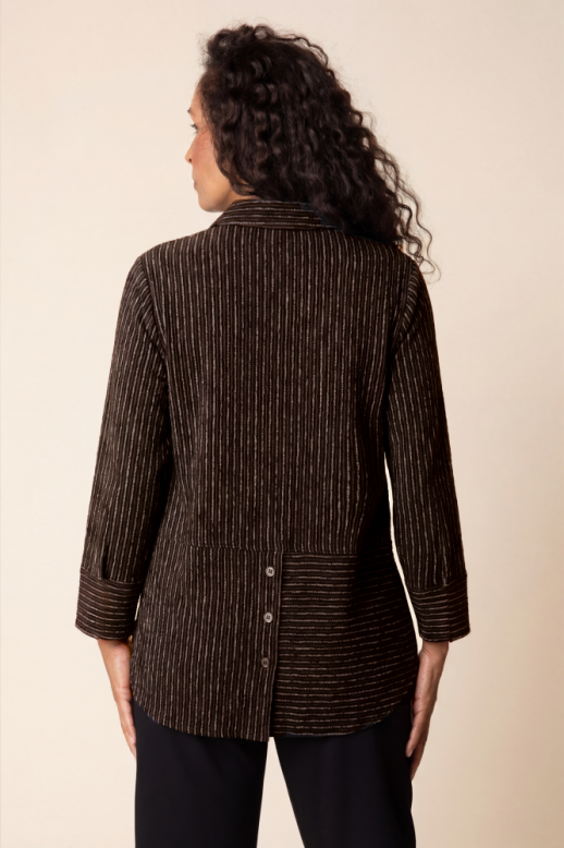 Habitat Pasedena Stripe Button Front Shirt - 20936 - DOVE