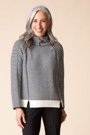 Habitat Yin Yang Stripe Right Pullover - 81253 - WINTER WHITE