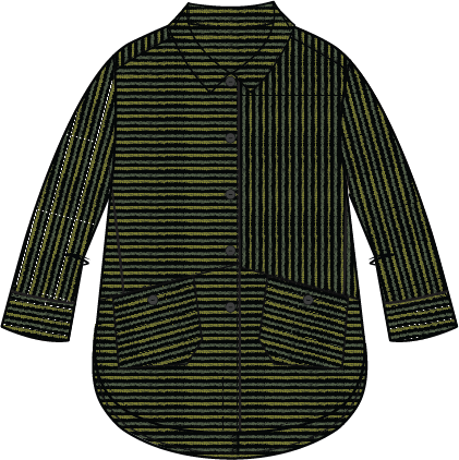 Habitat Pasedena Stripe Button Front Shirt - 20936 - SPROUT (NOT DOVE)