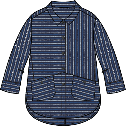 Habitat Pasedena Stripe Button Front Shirt - 20936 - HARBOR (NOT DOVE)