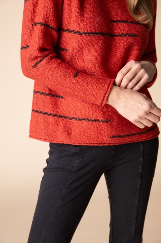 Habitat Harvest Tweed Funnel Neck Pullover - 89201 - SIENNA