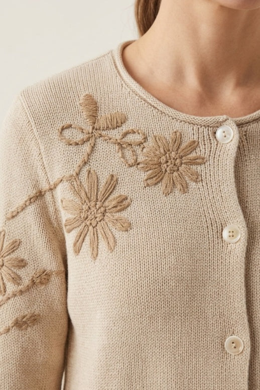 Habitat Petal Party Embroidered Easy Cardigan - 86003 - ECRU