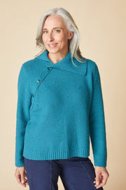 Habitat Harvest Tweed Aspen Pullover - 89102 - TEAL