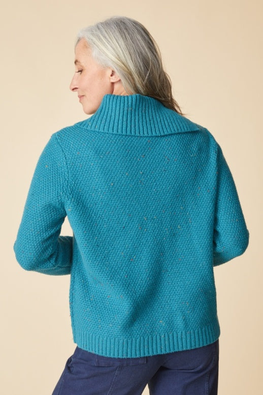 Habitat Harvest Tweed Aspen Pullover - 89102 - TEAL